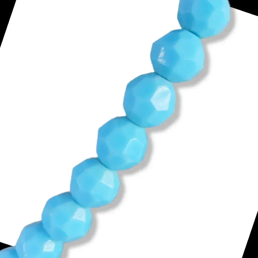 Artisan Keyhole Necklace Opaque Glass Turquoise Beads Brass I Love U Ch…